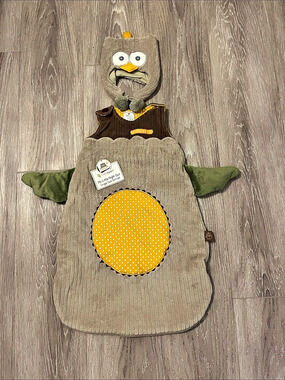 baby aspen My Little Night Owl Snuggle Sack Gift Set Brown & Yellow NWT